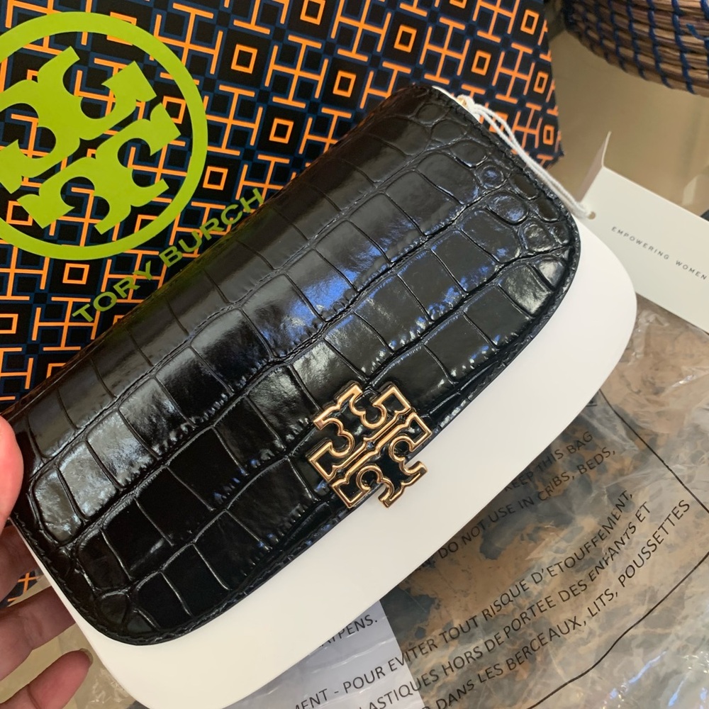 Tory Burch Black Britten Shoulder Logo Bag